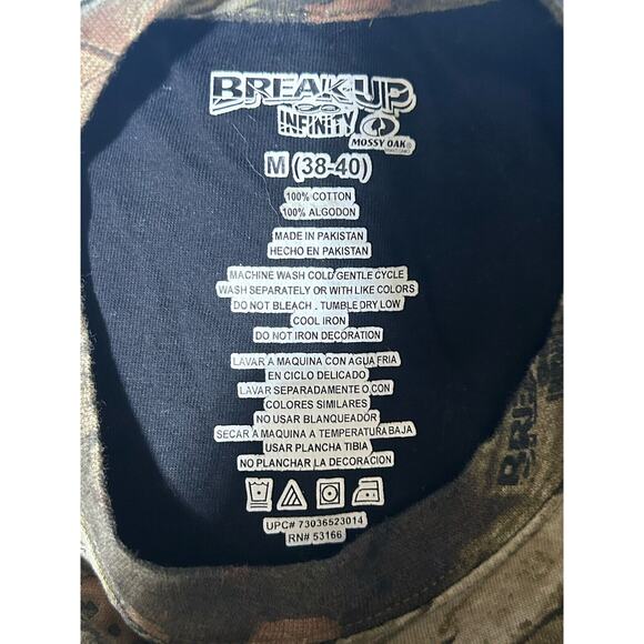 Mossy Oak Shirt Adult Medium Green Camo Break Up Infinity Short Sleeve Hunting - Picture 3 of 6